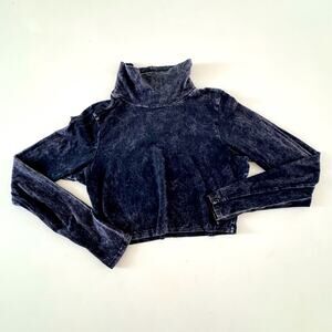 Y2K cropped mock turtleneck